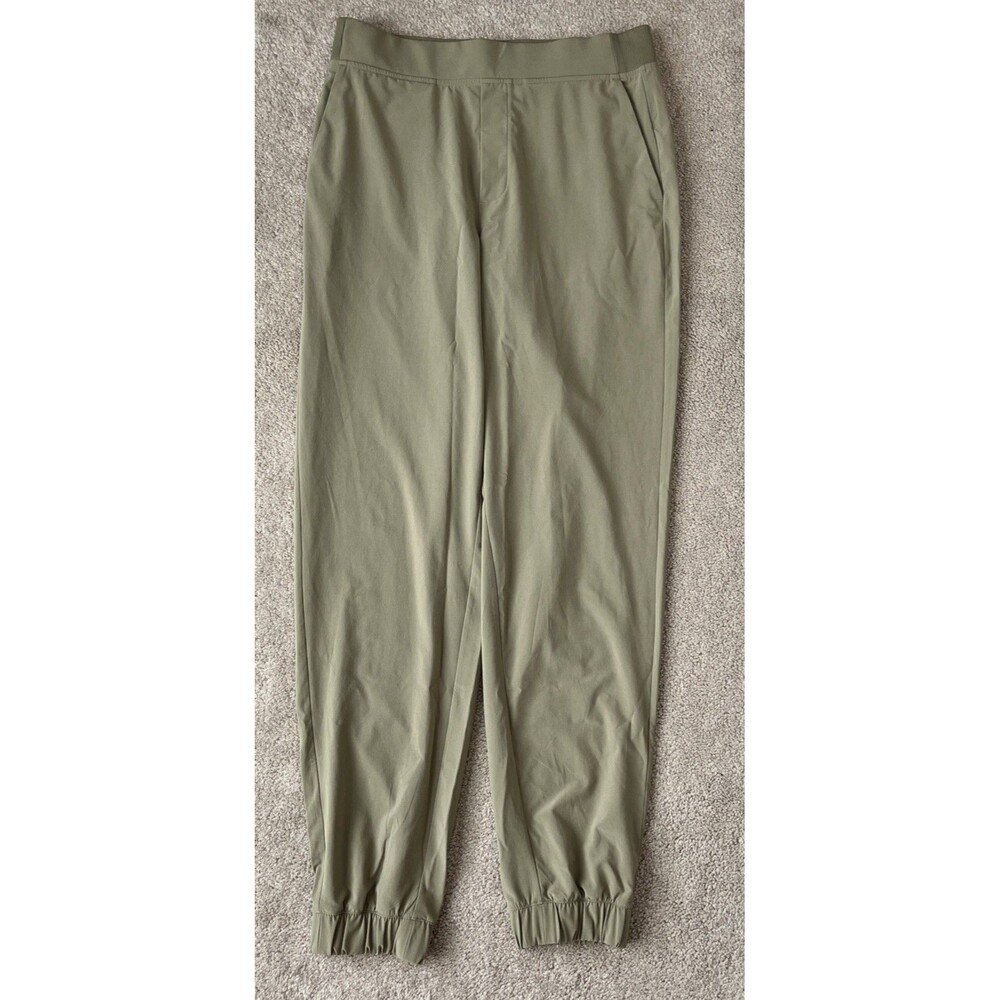 Athleta Brooklyn Jogger Pants 8 Tall Beige Activewear Athleisure Comfort Stretch